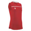 Thallium Shirt Woman SL RED/WHT L Teknisk armløs volleyballdrakt for dame